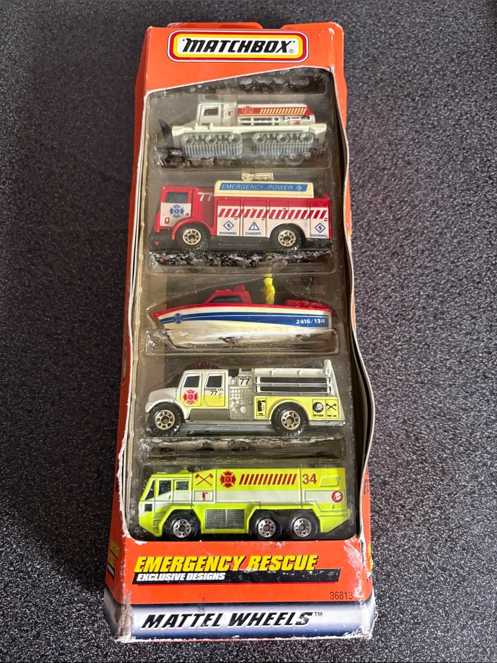 Matchbox Emergency Rescue Vehicle Set - Red, White, Yellow, Blue